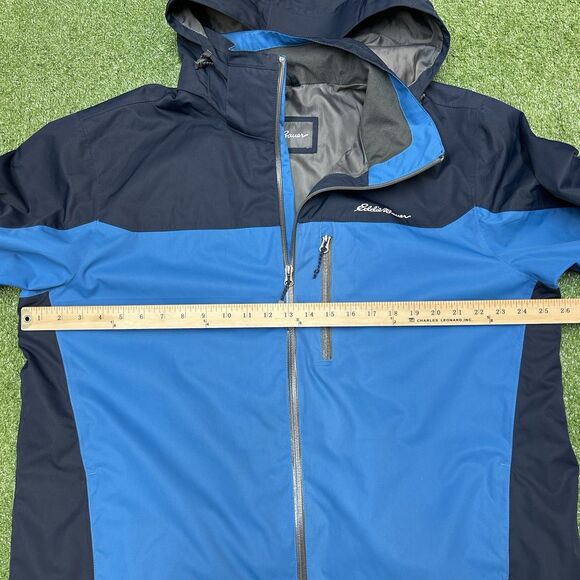 Eddie Bauer Weatheredge PLUS Men Hooked Shell Waterproof Ski Jacket XL Blue - Picture 12 of 14